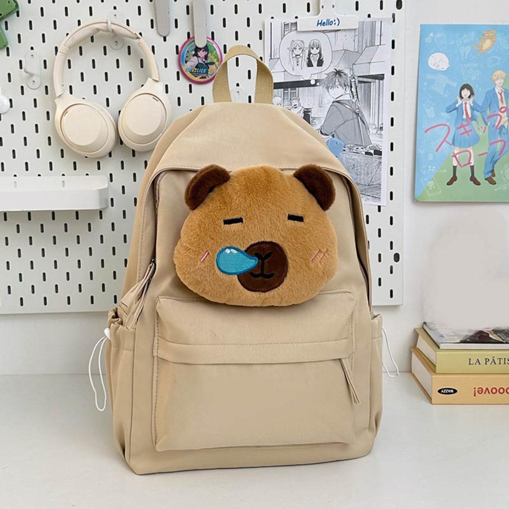 Large Capacity Capybara Backpack Adjustable Shoulder Straps Children Bookbag  Kids