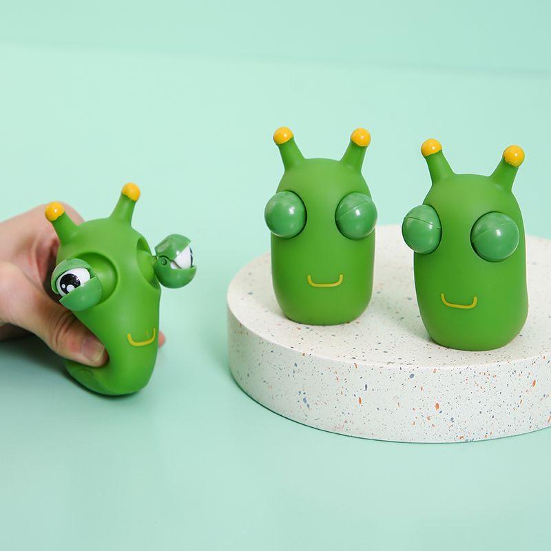 1/5PCS Novelty Eye Popping Squeeze Toy 3D Big Eyeball Bouncing Toy Green Bug Squeeze Toy Stress Relief for Adults and Children