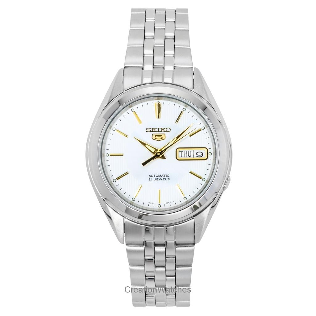 Восстановленные мужские часы Seiko 5 Automatic 21 Jewel SNKL17K1 SNKL17K SNKL17 серебряный