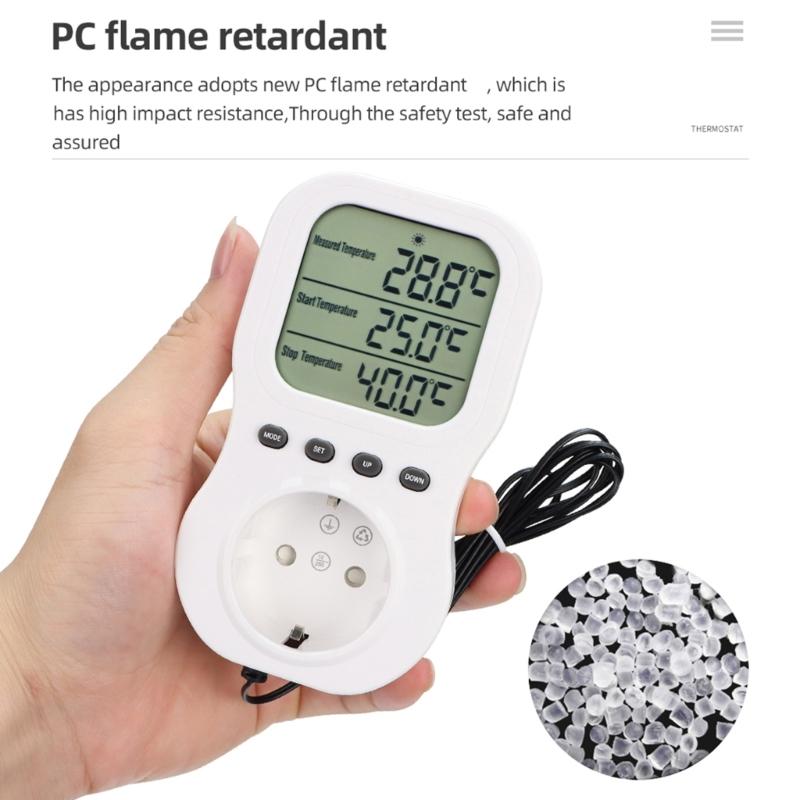 LCD Screen Socket Thermostat Digital Temperature Controller Socket Outlet Timer Switches Heating Cooling Thermostat Socket