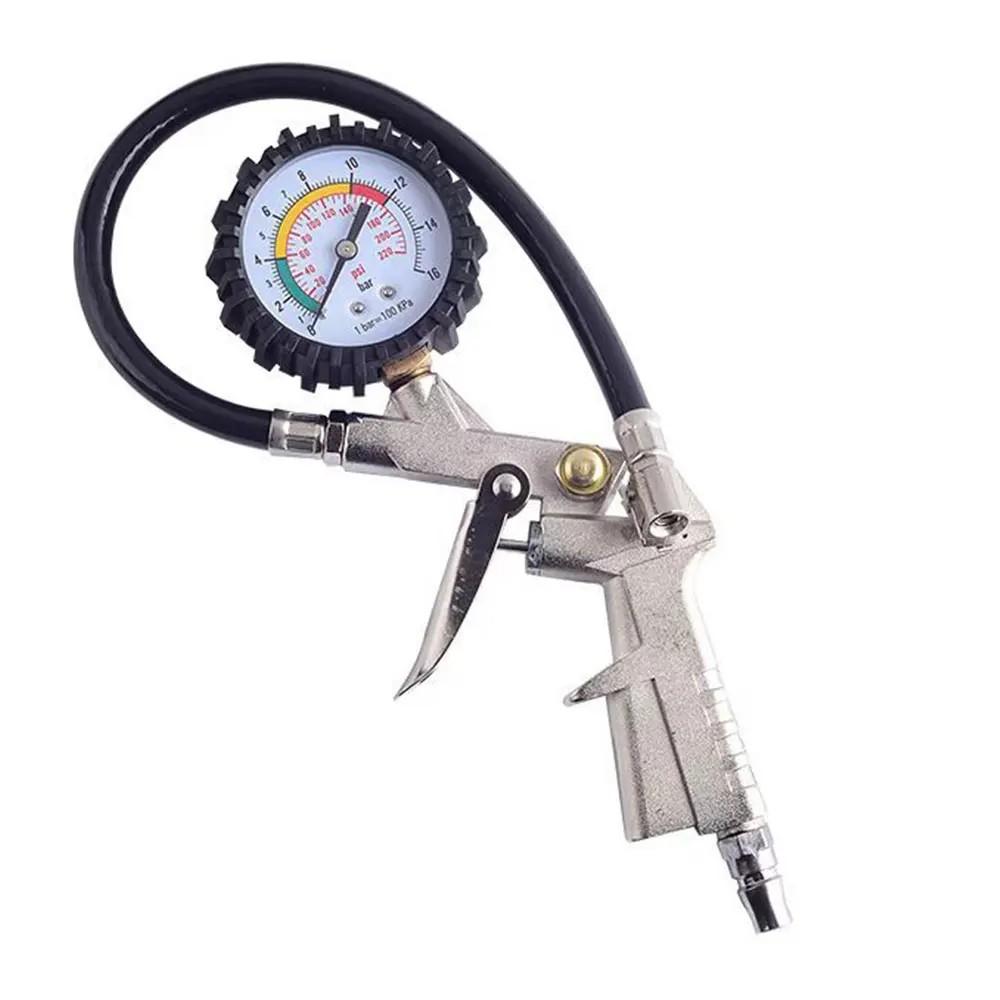 Manometro Tester Pressione Pneumatici Multifunzione per Auto Moto 220PSI Compressore d'Aria Manometro Pompa Gonfiaggio Strumenti