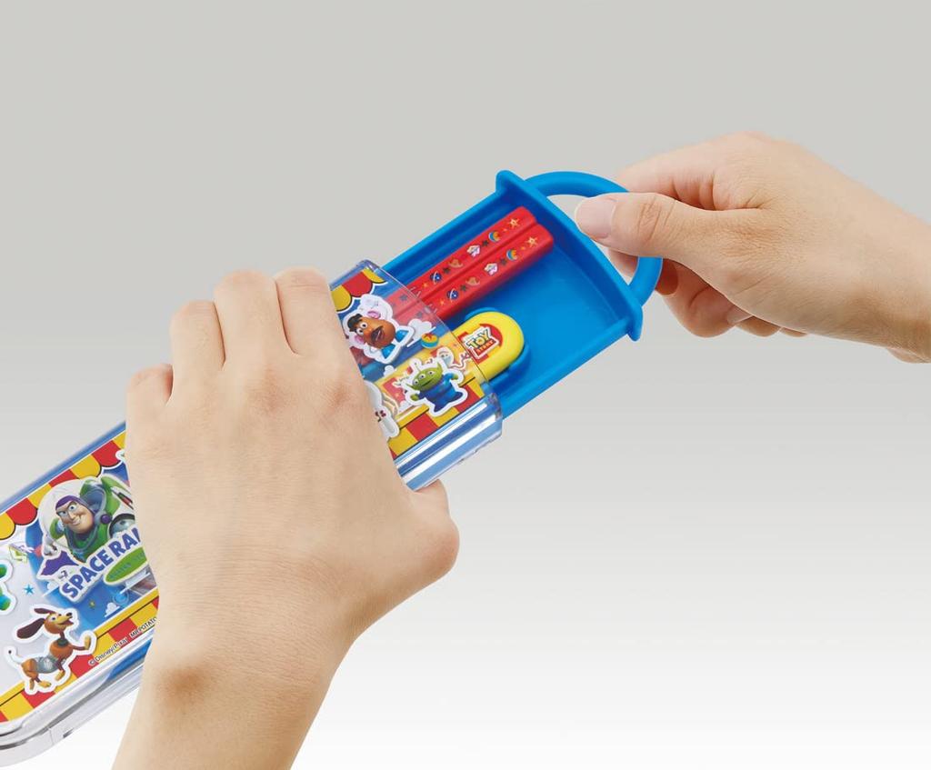 Skater Lunch Box Chopsticks and Spoon Sliding Made in Disney Toy Story 22 Children's Set, Design, Antibacterial, Japan, Design, CCA1AG-A