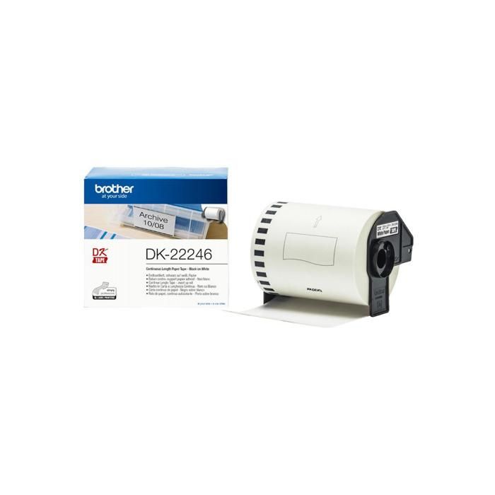 Étiquettes Continues - BROTHER - DK-22246 - 10,3 Cm X 30,48 M - Noir Sur Blanc - 1 Rouleau