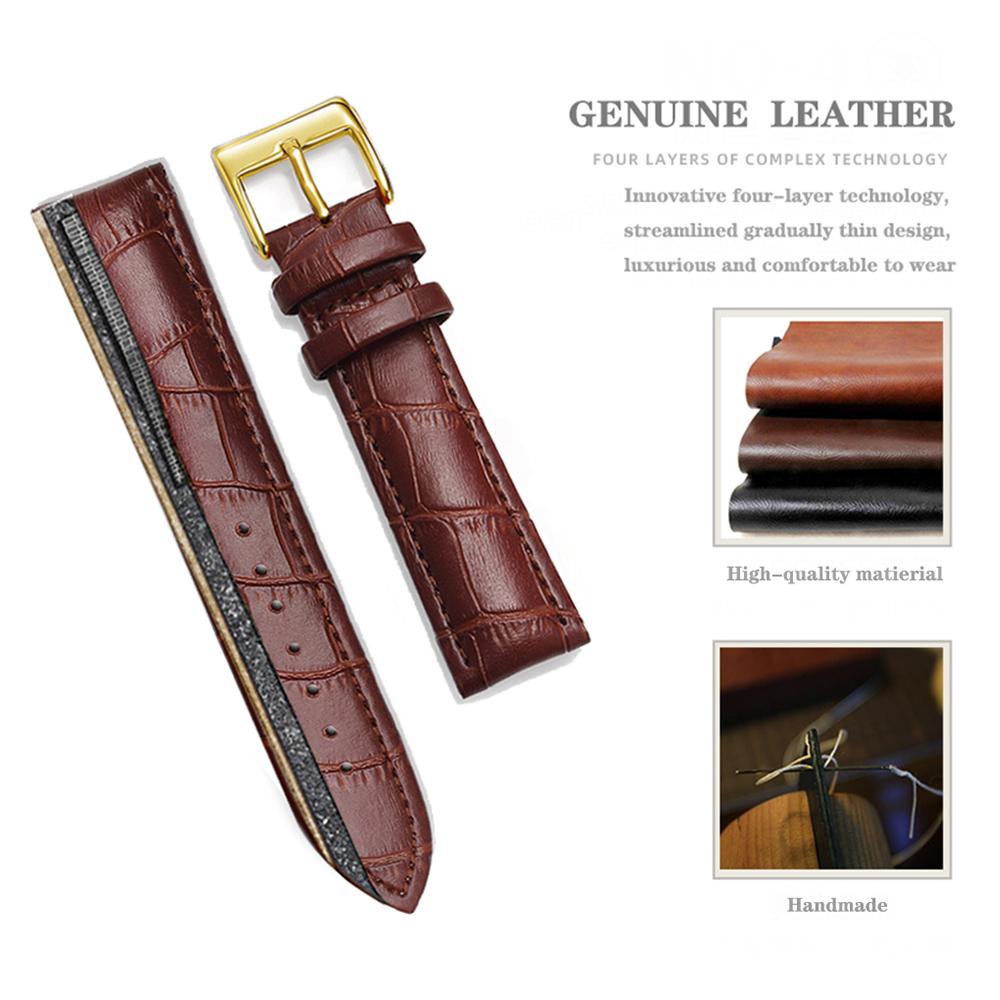 Premium Genuine Leather Watchbands 12/14/16/18/19/20/21/22/24 mm Watch Band Strap High Quality Wrist Belt Bracelet + Tool 3