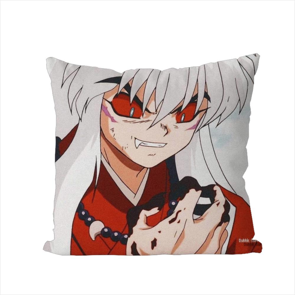 Inuyasha Pillow Case For Car Sofa Decorative Home Doublesided Print Plush Square Throw Pillow Cushion Cover