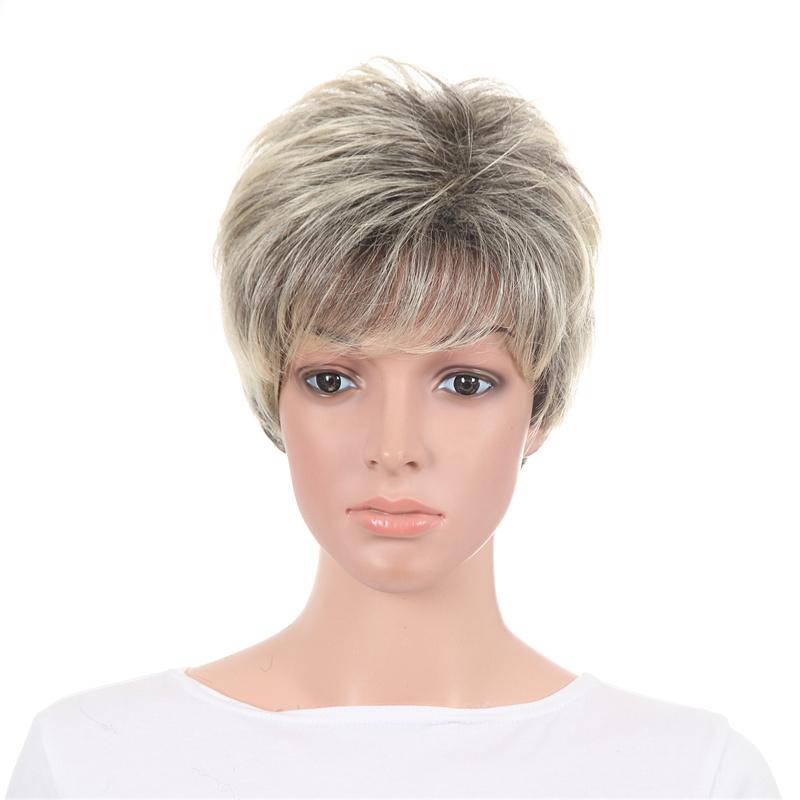 Synthetic Women's Wigs Curly Short Wigs for Women Blonde Ombre Wig Female Daily Cosplay Grandmother Mommy Wig Natural
