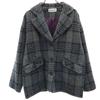 Jocomomola Wool Blend Check Pattern Jacket 40 Blue Women Used