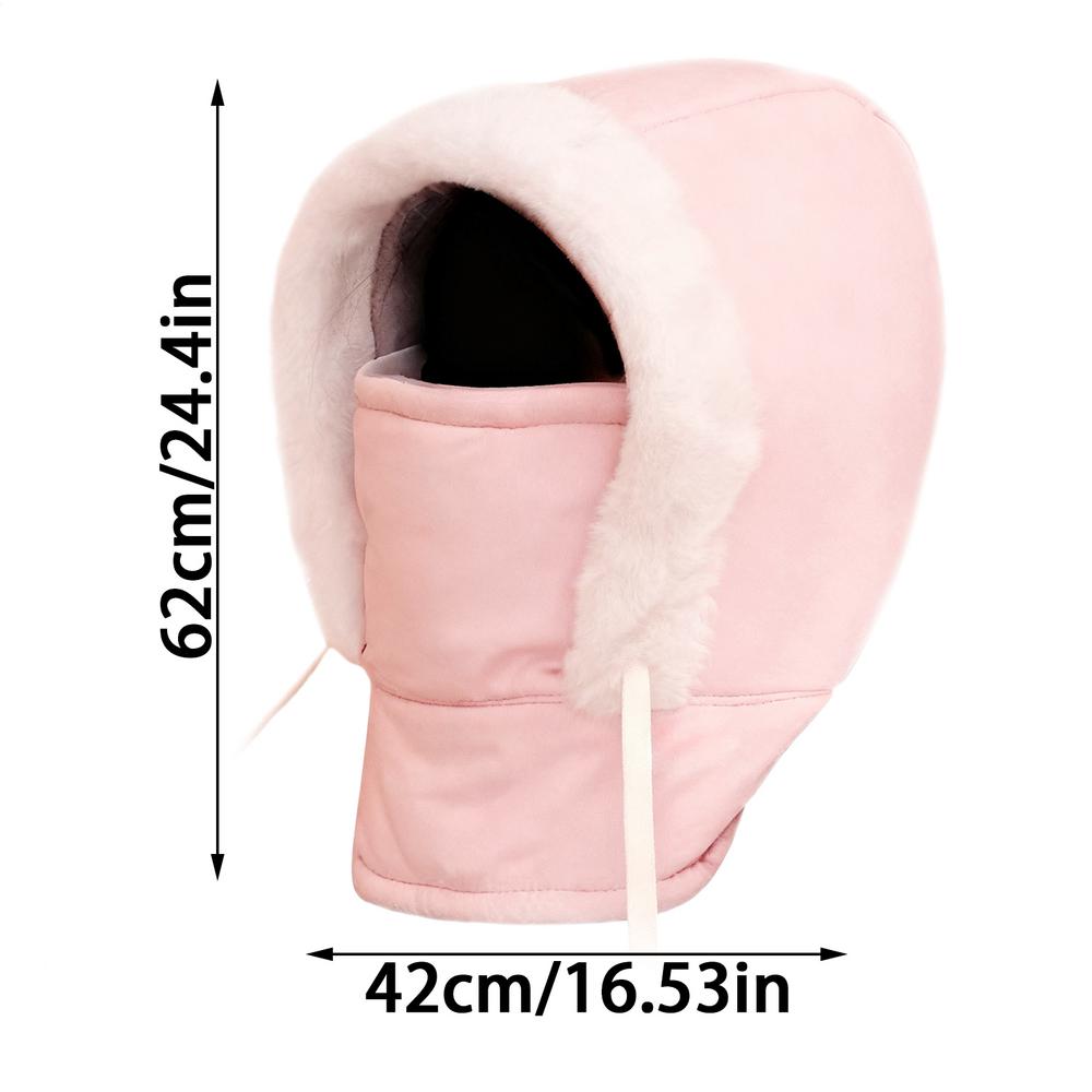 Winter Warm Hats Windproof Thickened Hood Ski Hat With Face Cover And Scarf For Women Men Cold Weather Outdoor Camping