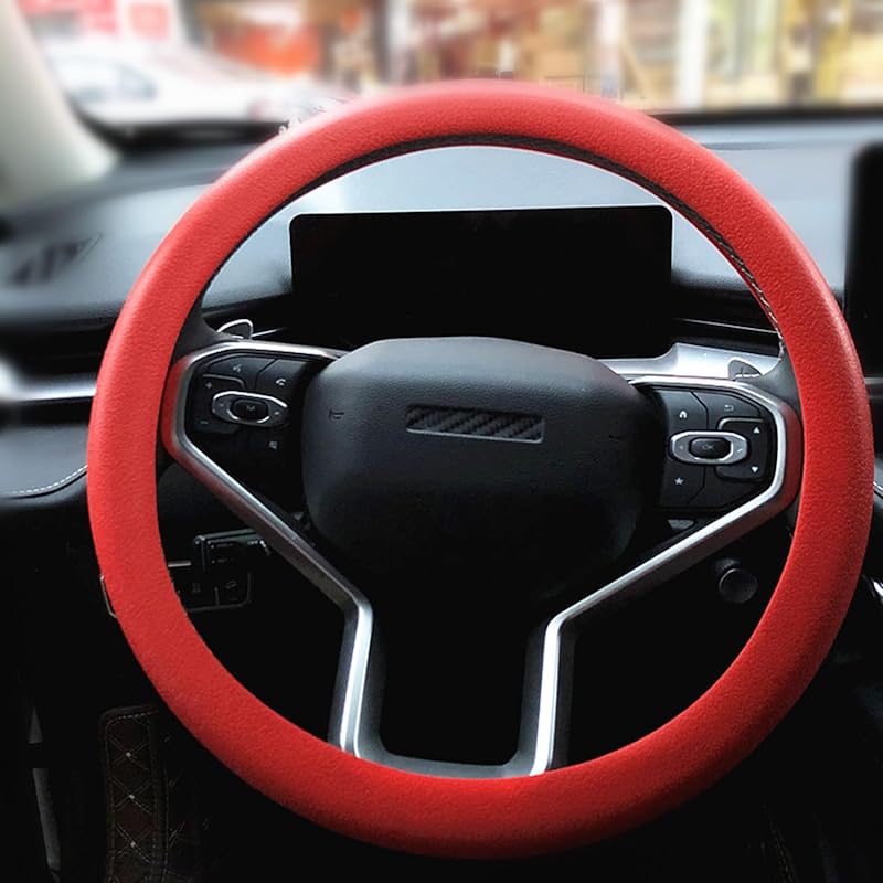 Blue Car Steering Wheel Cover: Universal RPKEY 13.5 To 15 Inches Silicone Steering Cover Compatible With Most Car Models Fit For Round D Shape