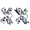 2pcs Soccer Bow Hair Ties Sporty Bow Cheer Ing Elastic Hair Bands Soccer Accessories for Girls Black