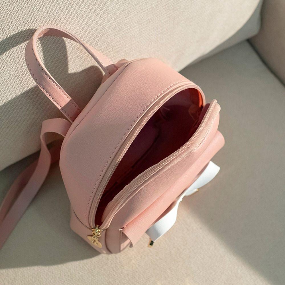 Cute Women Mini Backpack Fashion Shoulder Bag Sweet Big Bow-knot Backpack  Travelling