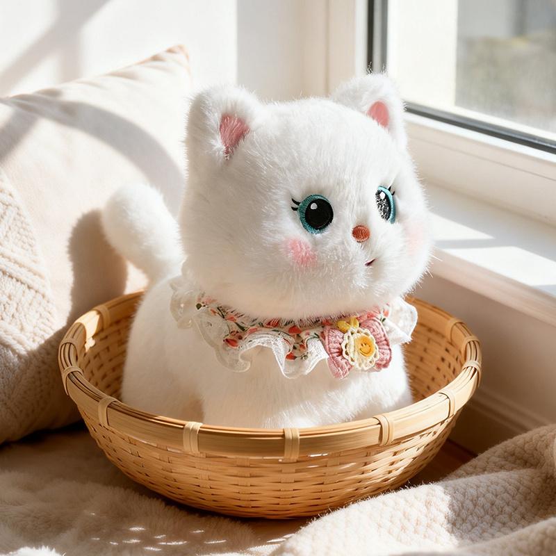 12-32cm Cartoon Cute Cat Plush Doll Funny Soft Muppet Cat Orange White Black Cat Animal Stuffed Toy Home Decoration Girls Gift