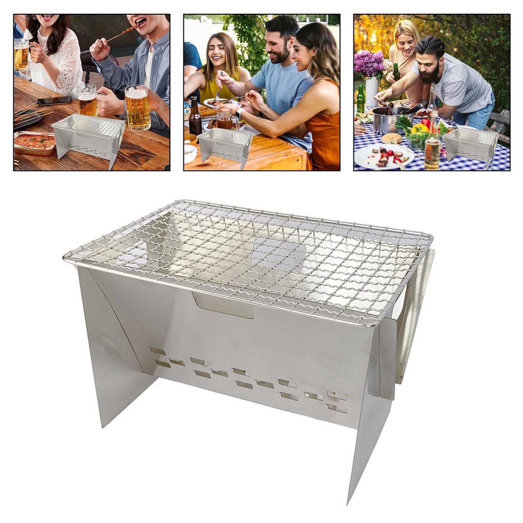 Dış Mekan Kamp Paslanmaz Çelik Ev Kamp Taşınabilir Izgara Kiti Izgara