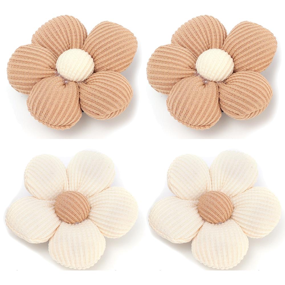 Cute Car Hooks Car Dashboard Center Console Fabric Flower DIY Decoration Accessories Multifunctional Small Self-adhesive Hooks