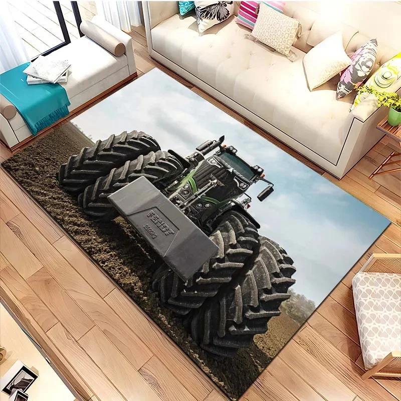 Großer Traktor F-Fendt Teppich für Wohnzimmer Schlafzimmer Sofa Fußmatte Heimdekoration Rutschfeste Bodenmatte Teppichläufer Garderobenteppiche