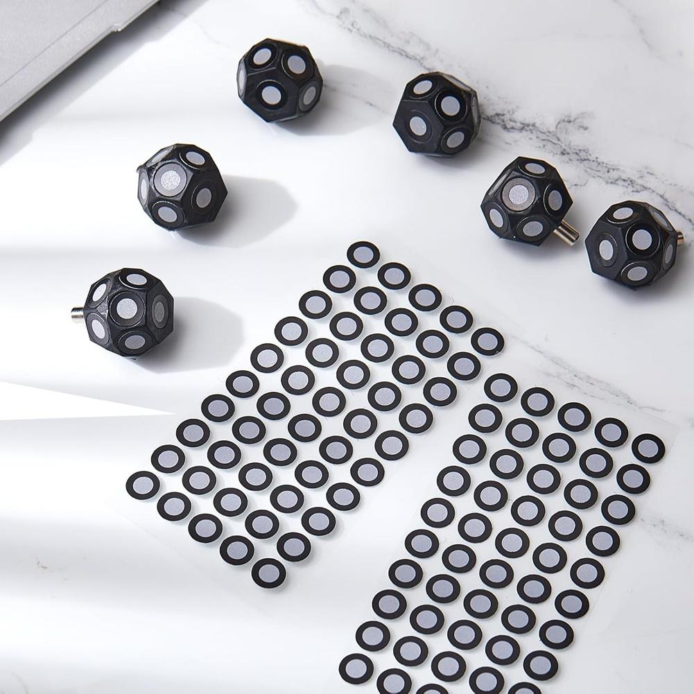 ABWR-Multi-Angle Marker Set Of 10 Pieces For 4 Sheets 200 Points 6.0 Mm 3D Scanner Markers Dot Stickers Turntable For 3D Scannin