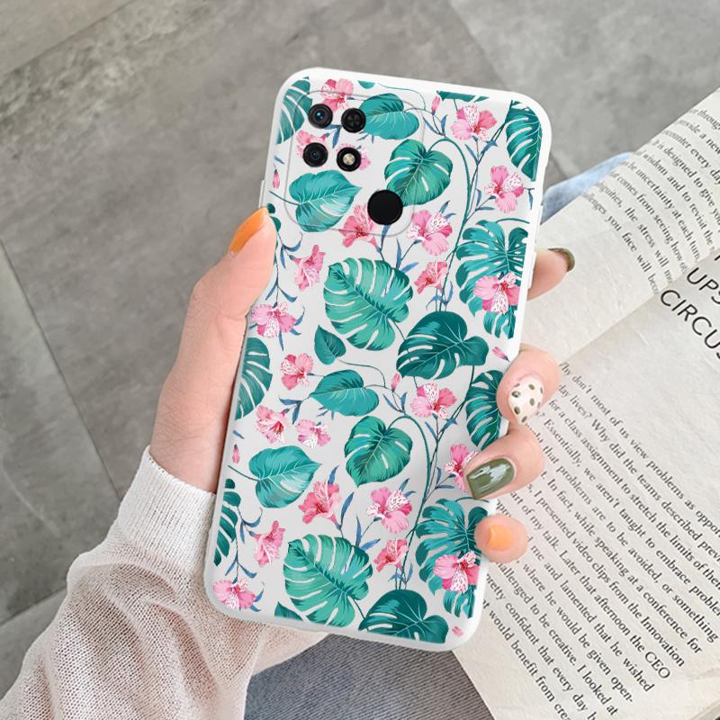 Für Redmi 10C 10 C 10A Hülle Funda Vintage Blumen Blätter Schutzhülle Weiche Capa Für Xiaomi Redmi 10C 13C 14C Bumper Case
