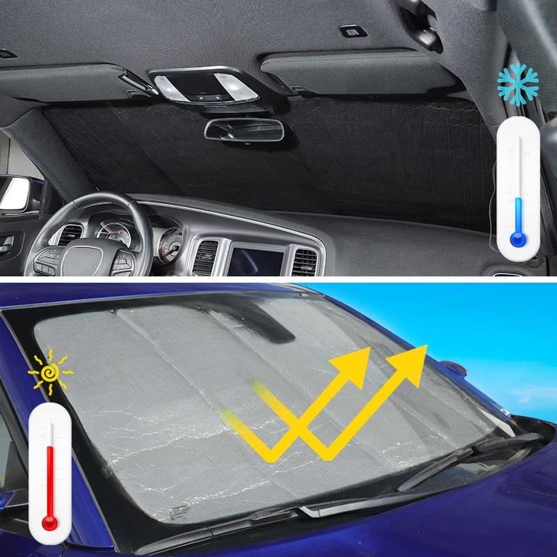 Auto Frontscheiben-Sonnenschutz Fensterblende Faltbare Sonnenblendenabdeckung Passend für Dodge Charger 2011 Aufwärts Autozubehör, 1 Stück