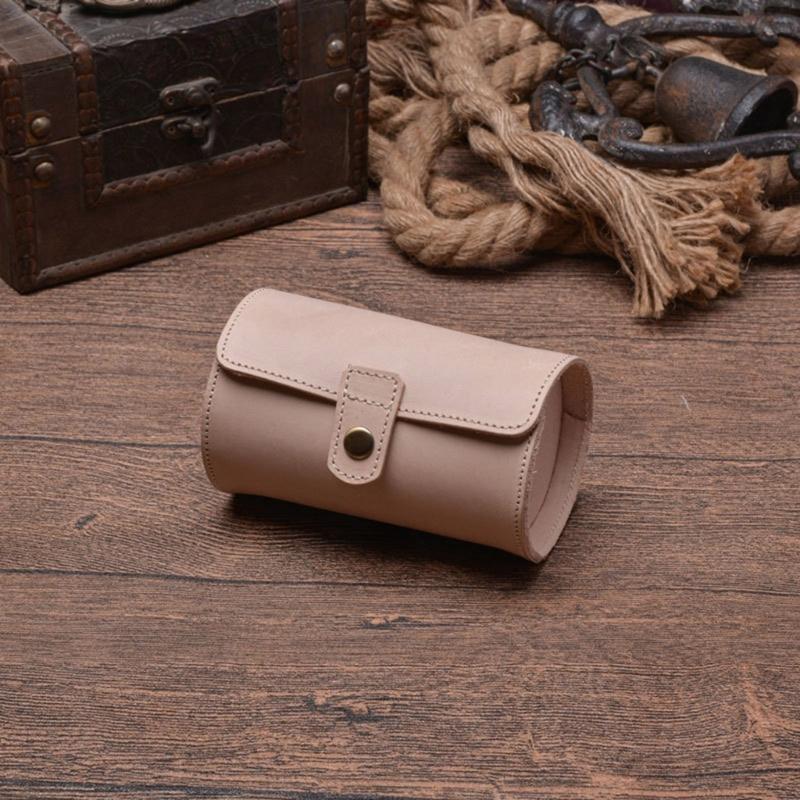 Portable Leather Watch Box Elegant 2 Slot Wristwatch Storage Case Stylish Watches Organizer Jewelry Protective Container