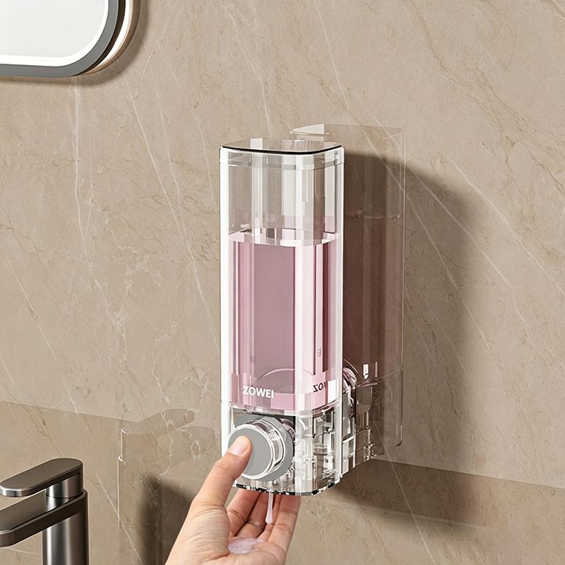 Transparent Wall-Mounted Hand Sanitizer Dispenser 500ML Large Capacity Non-Drip Soap Holder for Home Bathroom