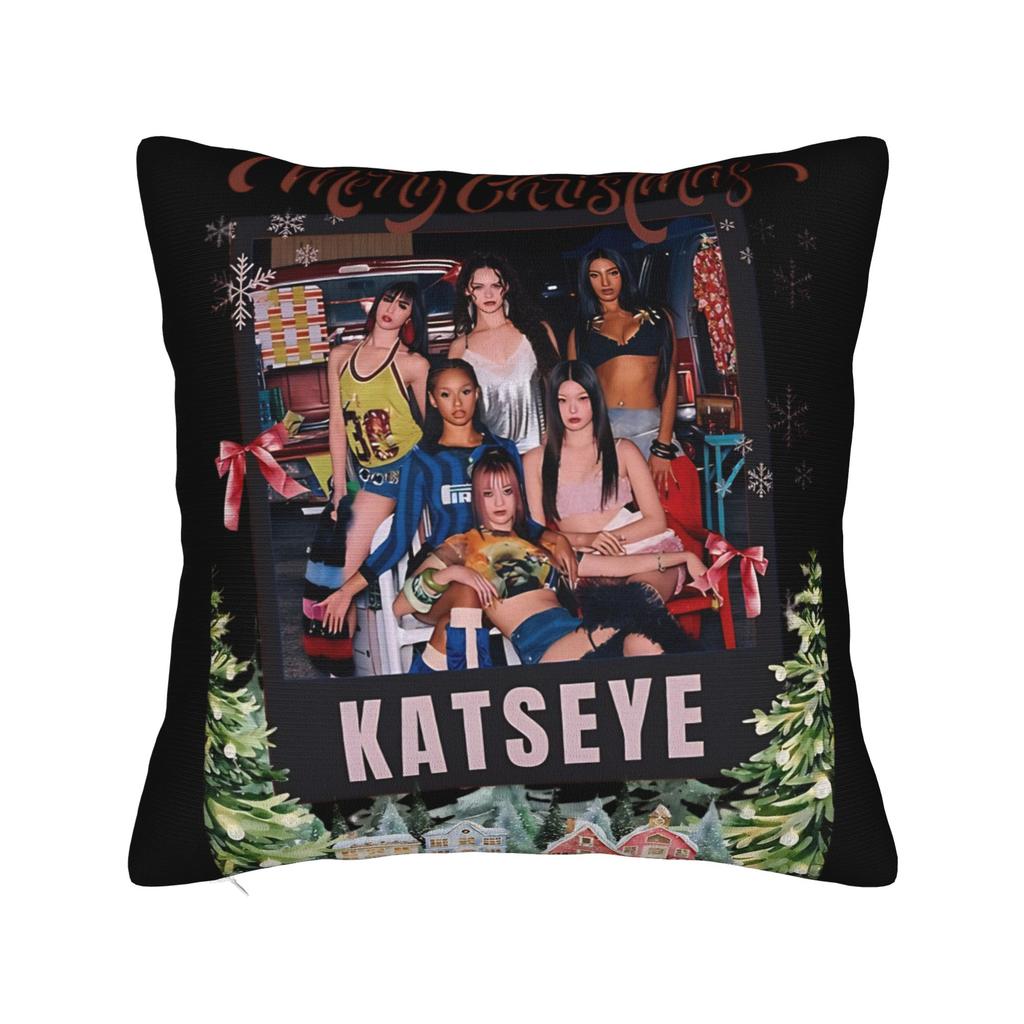 Pillow Cover Katseye Music Band Novelty Pillow Case For Sofa Bedroom Home Decor Pillowcases