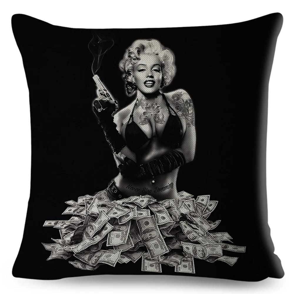 Mexico Chicano Sexy Women Skull Pillow Case Decor Cartoon Printed Girls Cushion Cover for Sofa Home Car Polyester 45*45cm
