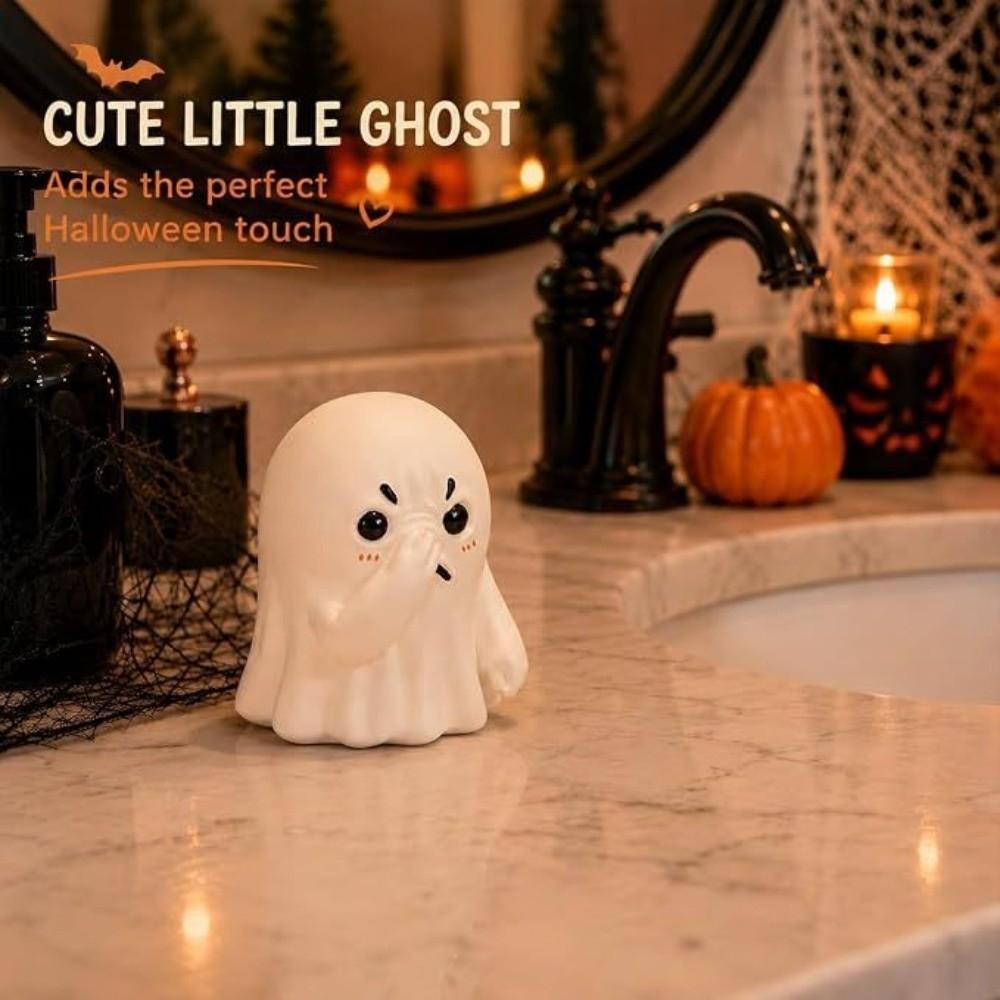 Cute Holding Nose Ghost Figurine Resin Ornaments Ghost Statue  Party Atmosphere Decoration