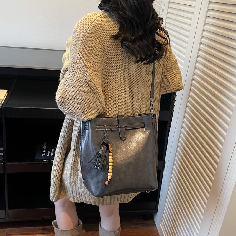 Bolsa Transversal Feminina de Ombro Único de Grande Capacidade, Retrô, Casual e Versátil para o Dia a Dia