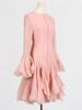 2025 Summer Women's Ruffle Design Waist-Slimming Flared Sleeve Dress