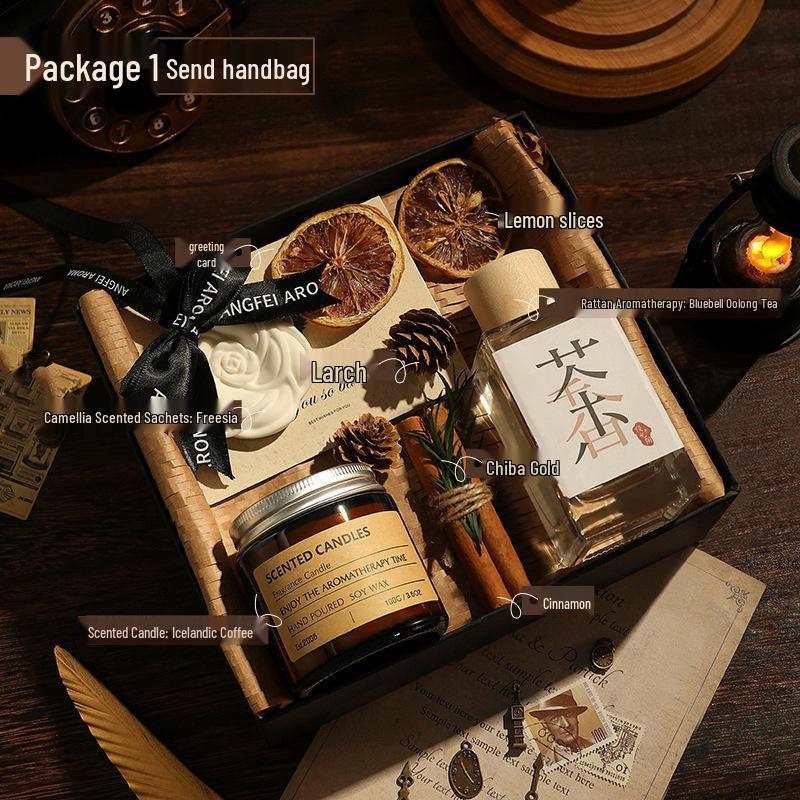Luxury Soy Wax Aromatherapy Candle Gift Box for Weddings, Birthdays, Colleagues, and Decorative Keepsakes