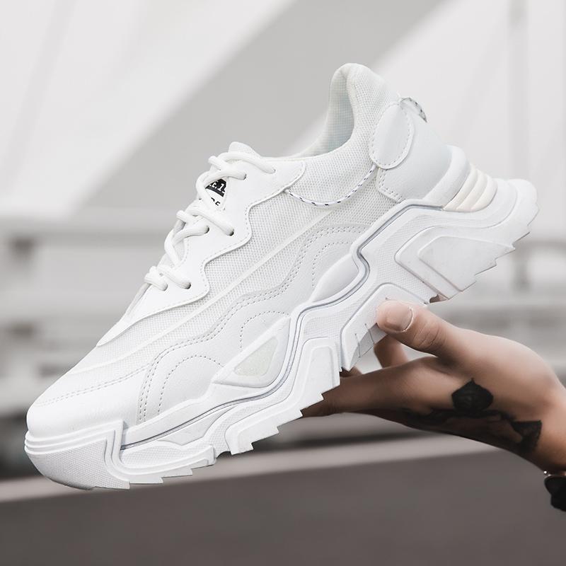 

Модные мужские кроссовки PARZIVAL Оригинальный дизайн Повседневная обувь На платформе Обувь для скейтбординга Универсальная спортивная обувь для бега Массивные кроссовки 44 белый