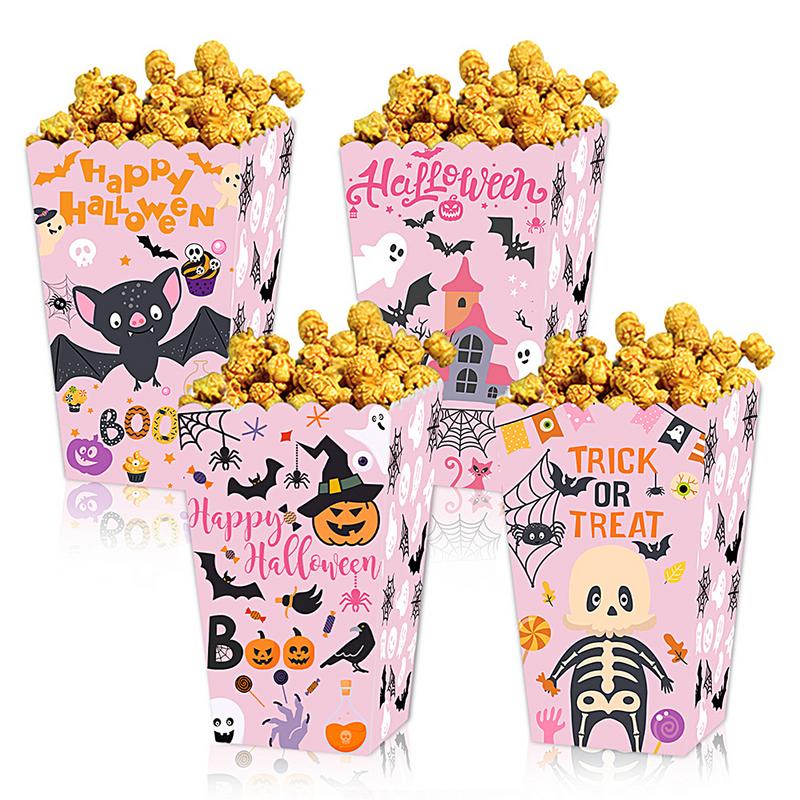 Popcorn Box For Halloween Set Of 12 Halloween Theme Party Popcorn Favor Boxes Spooky Candy Party Supplies Containers Boxes For