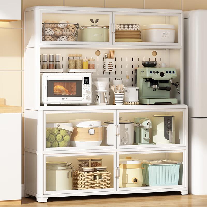 Light Luxury Steel-Wood Multi-Tier Storage Shelf