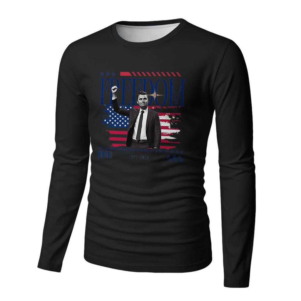 Men's Basic Round Neck Long Sleeve Bottoming Shirt Top