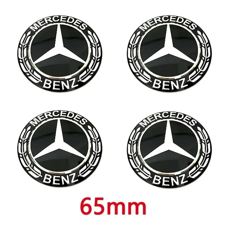 Autoaufkleber Heiß 2026 Neu Für Benz 4 Stück 65MM Auto Radnabenkappe Logo Aufkleber für MERCEDES BENZ AMG W203 W204 W205 W209 W213 W21