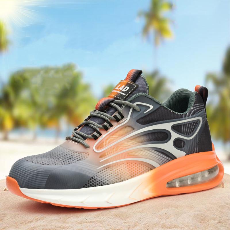 

mens casual breathable plastic toe caps work safety shoes worker security boots air cushion insulated sneakers protect footwear 280 помаранчевий