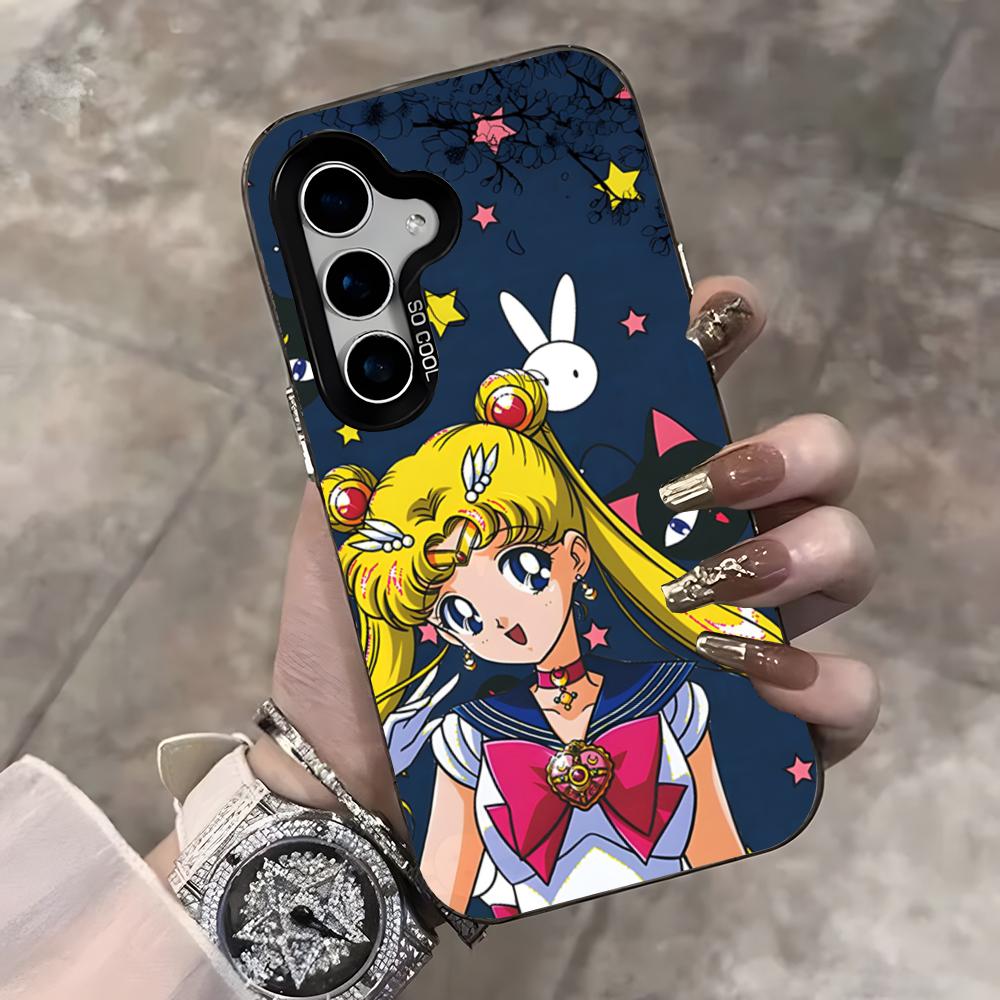 Anime S-Sailors Moons Handyhülle Für Samsung S25 Ultra S23 S22 S21 S20 Ultra Plus S24 Fe A54 A55 Farbe Silber Hülle
