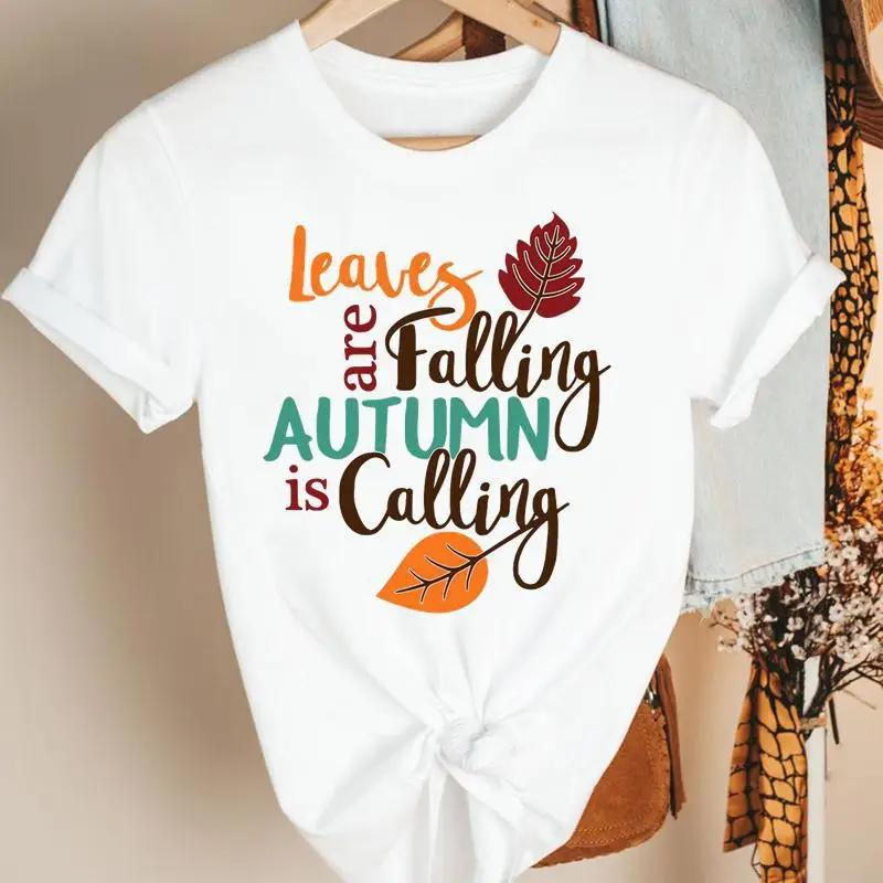 Fashion Womens Pumpkin Spice Coffee Thanksgiving Halloween Casual Crew Neck Short Sleeve Tshirt Women T Shirt