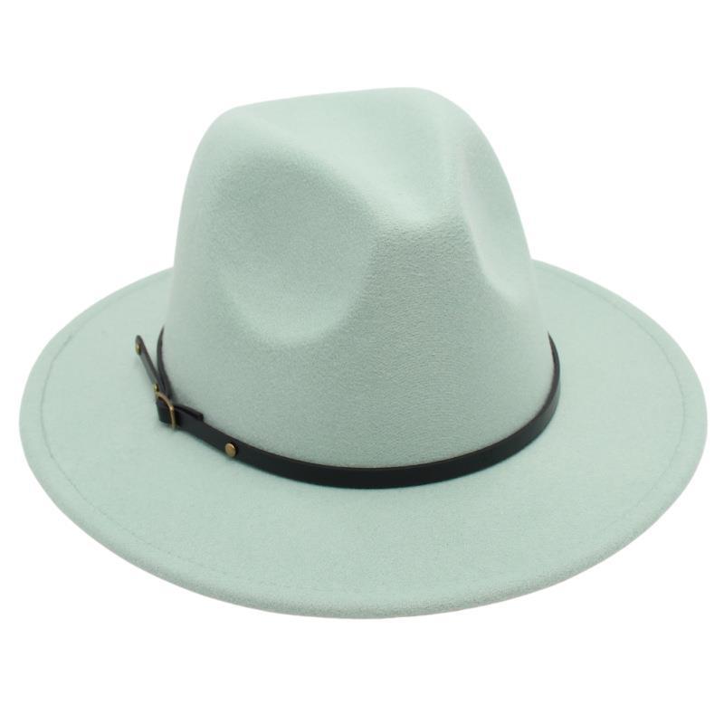 Amazon Simple Top Hat Suit British Jazz Hat Men'S And Women'S Felt Hat Foreign Gas Belt Buckle Tweed Hat Jackson