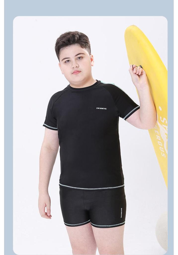 Children's Plus Size Quick-Dry Two-Piece Swimsuit with Sun Protection