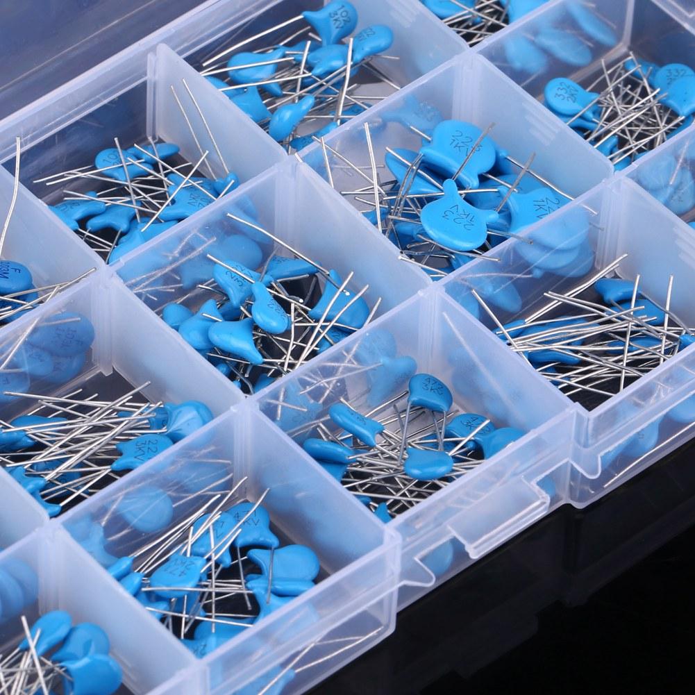 300pcs 15 Values High Voltage Ceramic Capacitors Assortment Assorted Kit With Box
