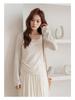 Korean Style Pleated Drawstring See-through Sun Protection Long Sleeve Women's Autumn/Winter Top