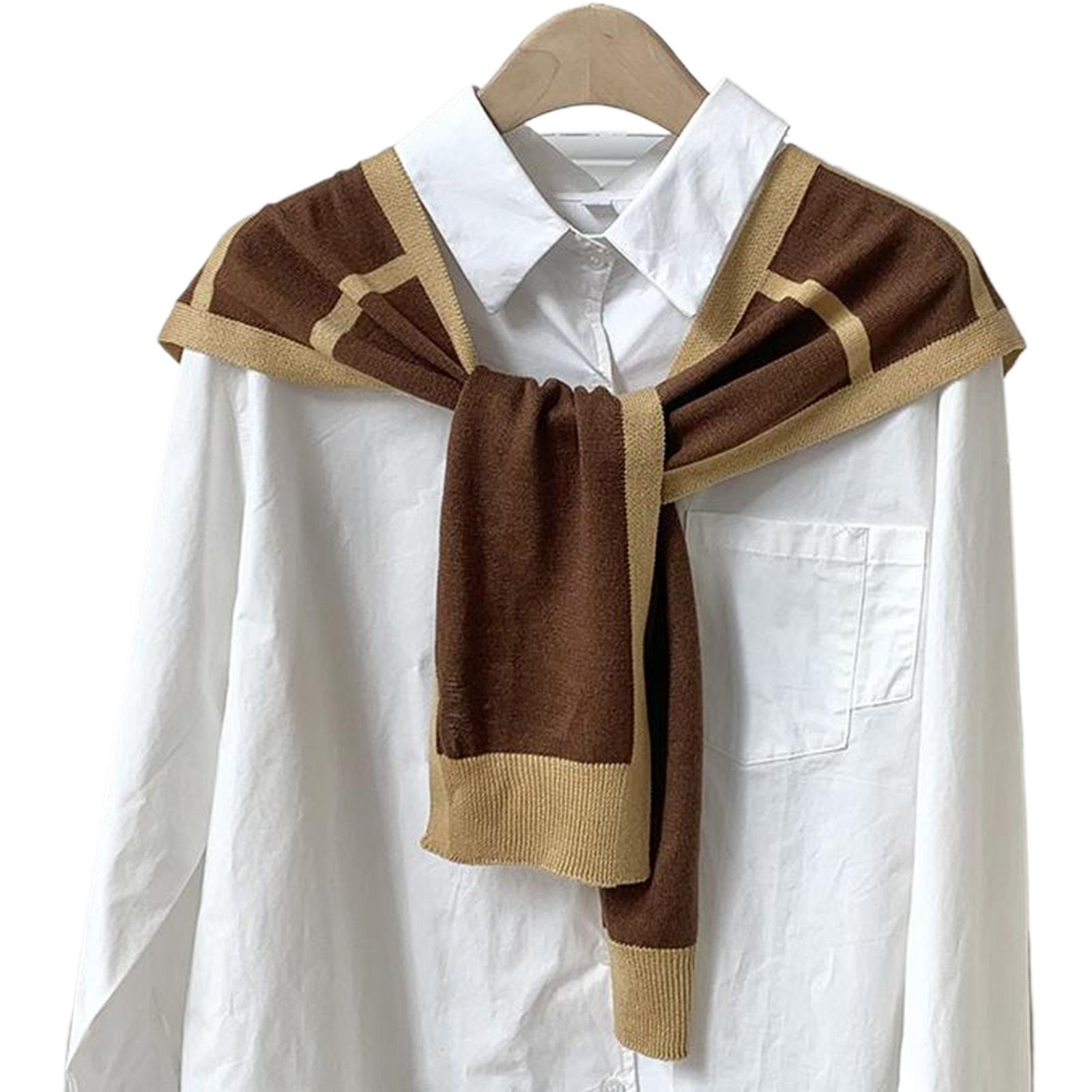 Изящный вязаный платок-шаль Зимний теплый шарф для женщин Накидка Вязаный ложный воротник Шарф Теплая зимняя накидка T2