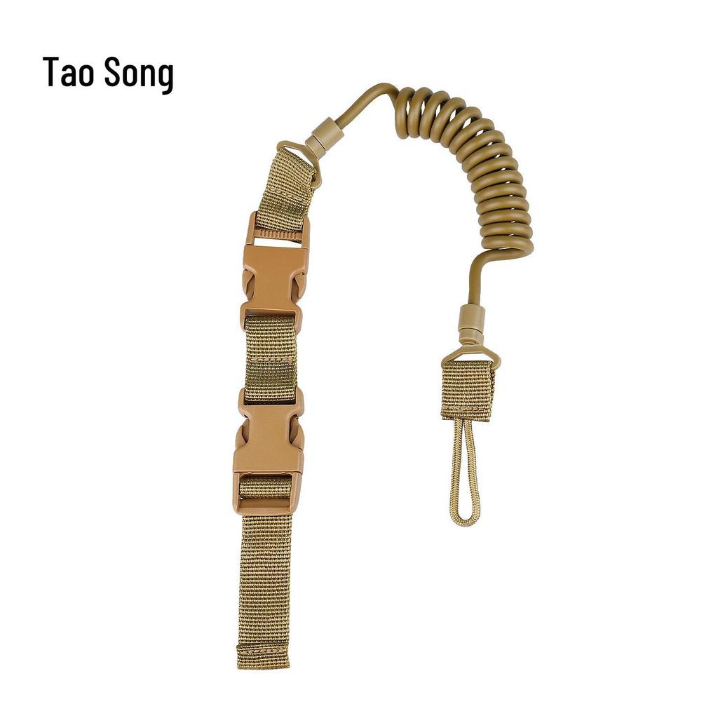 Retractable Tactical Keychain Lanyard - Elastic, Anti-Lost, Outdoor Safety Rope