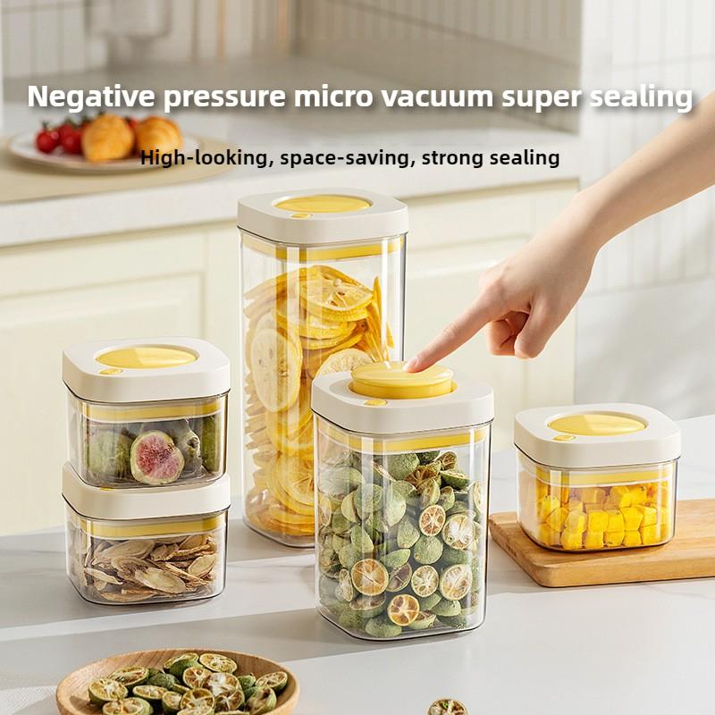 Vacuum Sealed Food Storage Containers | Transparent Airtight Kitchen Jars Rice/Coffee/Flour | BPA-Free Plastic Fresh-Keeping Box