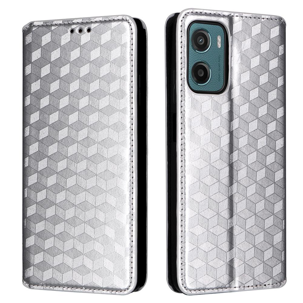 Dla Motorola Moto G05 4G/E15 4G Etui Portfelowe Skóra Wytłaczana w Romby Pokrowiec na Telefon