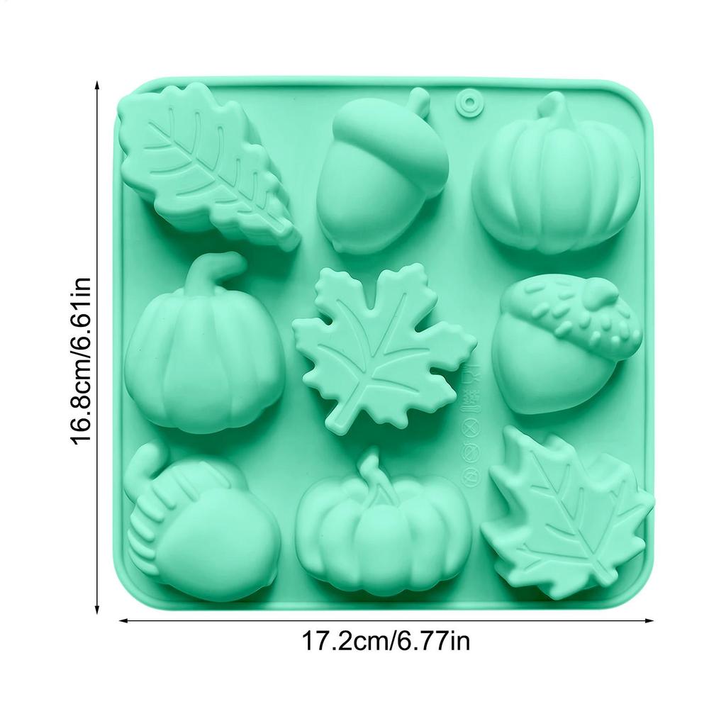 9 Grids Halloween Silicone Baking Pan Pumpkin Silicone Bakeware Chocolate Molds Thanksgiving Fall Theme Mould Harvest Cake Pan