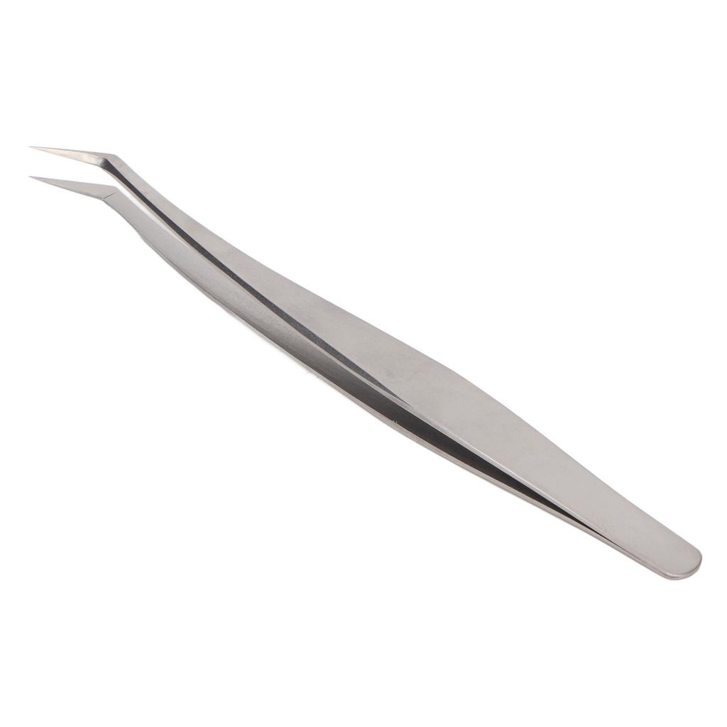 Wimpernverpflanzung Pinzette Edelstahl Hochpräzise Anwendung Wimpernverlängerungs-Pinzette für Maniküre Silber Kurz