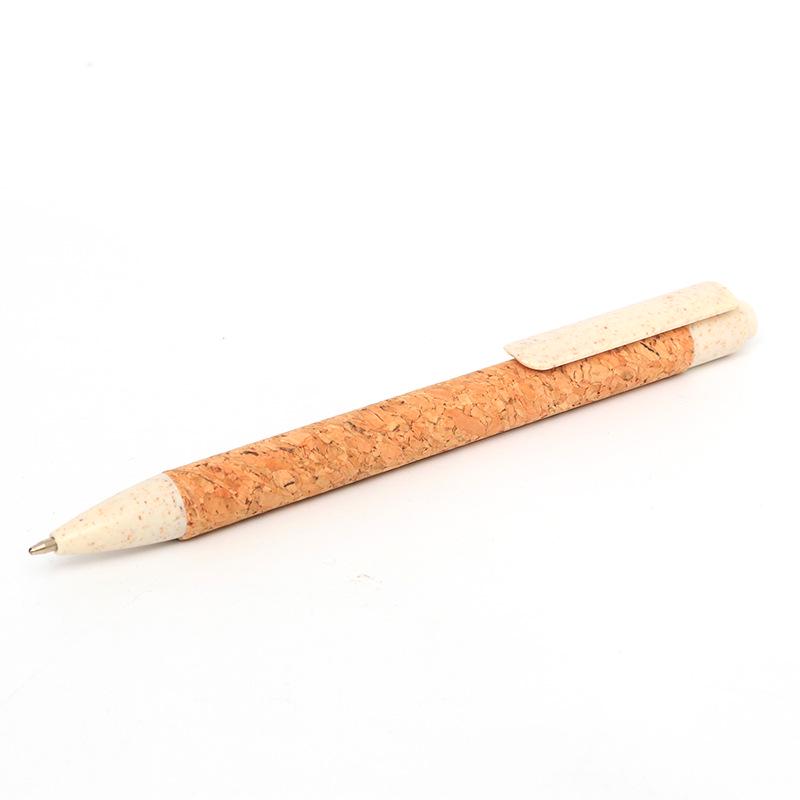 Eco-Friendly Wheat Straw Click Ballpoint Pen with Printable Logo Ballpoint Pen Bullet Type 1.0mm