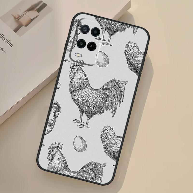 Chicken Pattern Case For Oppo A17 A57 A77 A74 A54 A94 A78 A98 A18 A60 A80 A40 A38 A58 A96 A76 A16 A15 A5 Pro